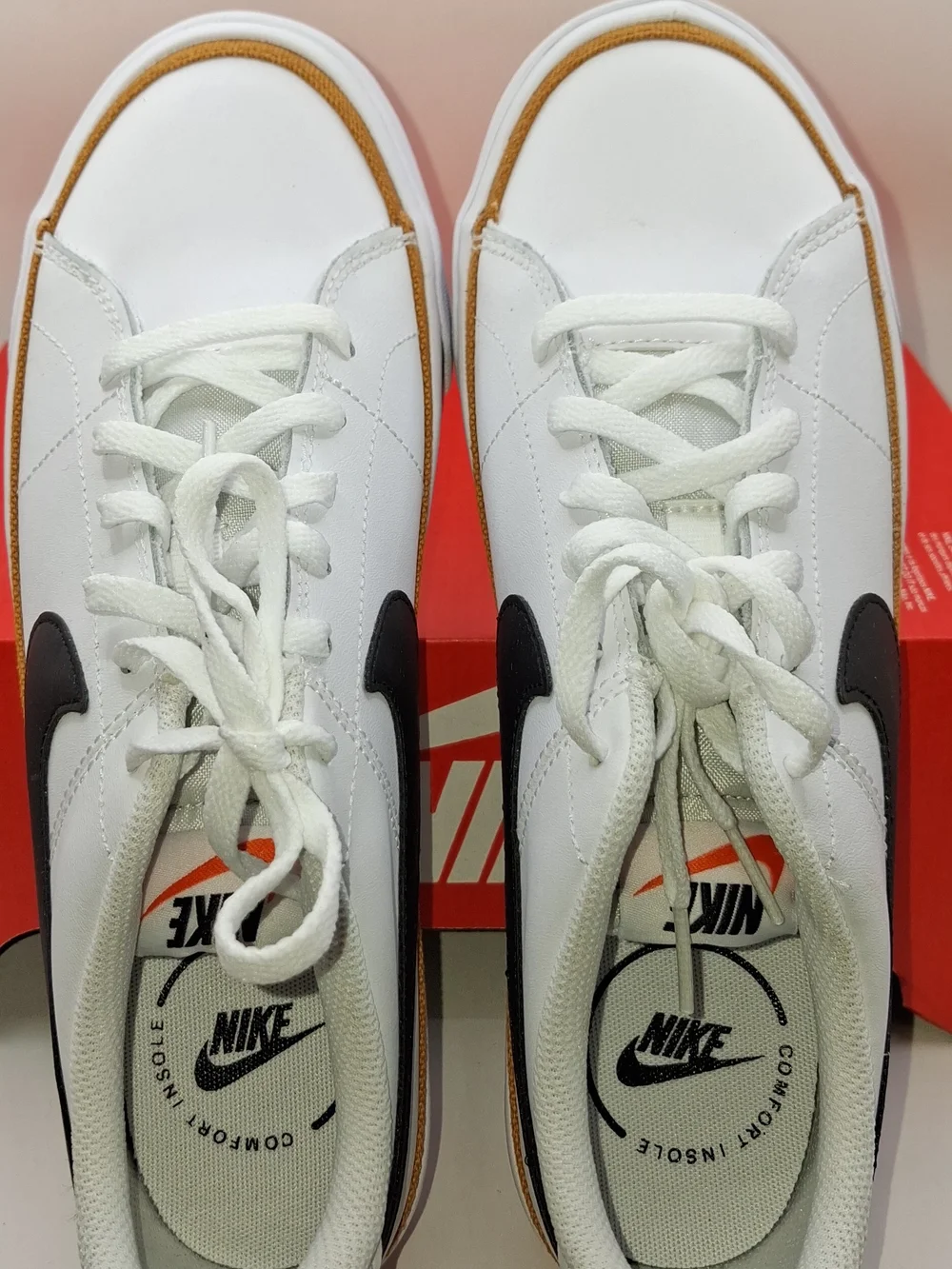 Nike Court Legacy GS White Black Brown Youth Shoes 7Y US 6UK DA5380-102